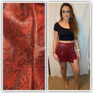 Haute Monde Faux leather Red Shorts